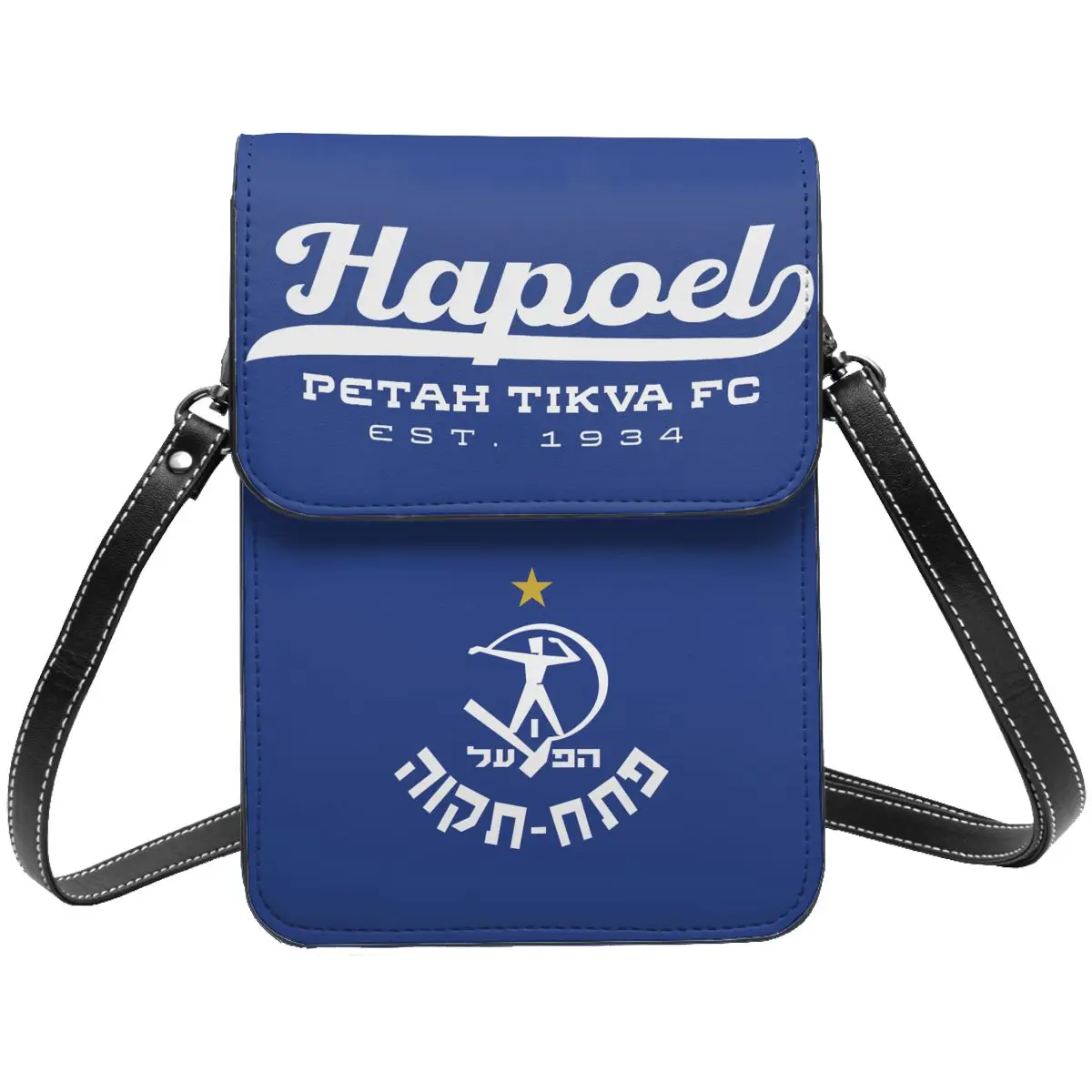 Hapoel Petah Tikva クロスボディ財布 携帯電話バッグ ショルダーバッグ 携帯電話財布 調節可能なストラップ