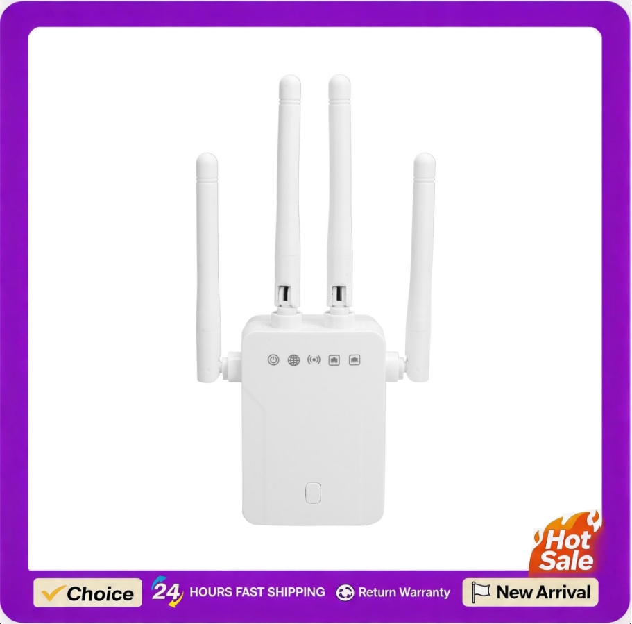 ワイヤレスリピータ WiFi 信号アンプブースターネットワークエクステンダー 2.4G 300Mbps/5G 867Mbps デュアルバンド AC WiFi 信号ブースター