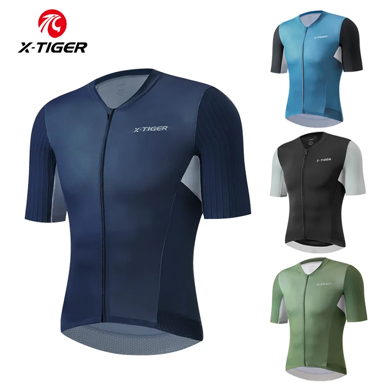 X-TIGER 高品質サイクリングジャージスポーツ通気性ショートシャツスリム自転車服プロフェッショナル男性 TMB ロードレースジャージ
