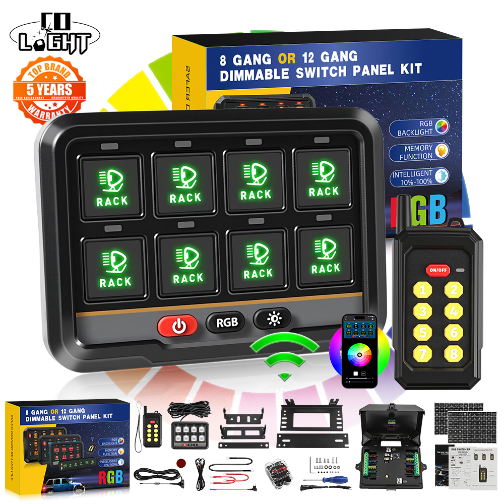 CO LIGHT ワイヤレス 6 ギャング RGB スイッチパネル Bluetooth アプリコントロールボックス 12V 24V ジープ 4x4 オフロード SUV RV トレーラー UTV ATV ピックアップ用