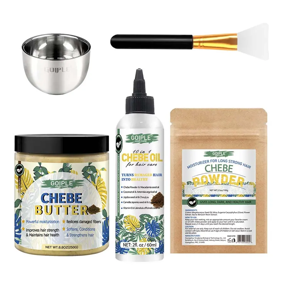 Chebe ヘアケアセット 250g トリートメントバター 60ml 保湿オイル 100g 栄養パウダー乾燥ダメージヘア DIY ツール製品