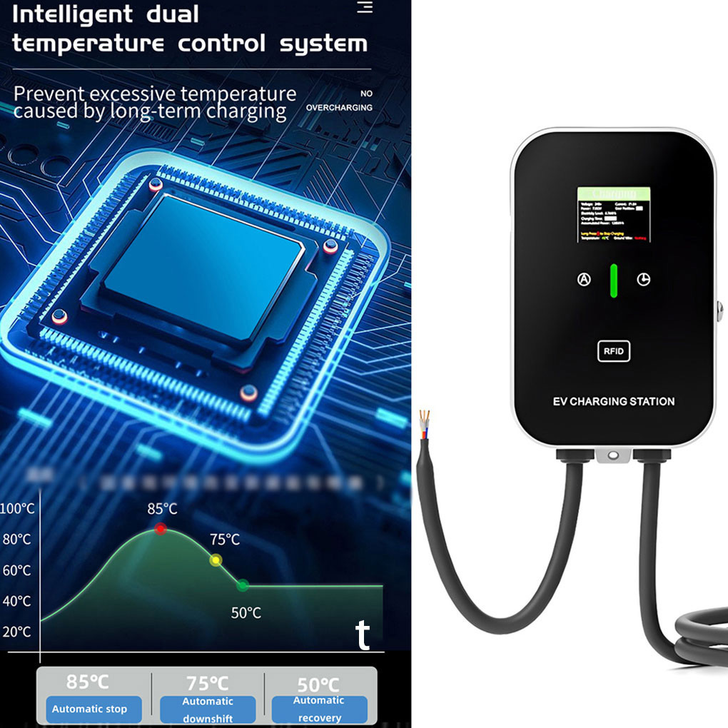 7KW 32A GBT EV 充電ステーション充電ステーション車電気自動車車の充電器ウォールマウントフックロシアディスプレイ