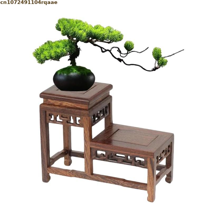 高品質木製高低スタンディングフラワーベース盆栽ホルダー植物棚花瓶植木鉢選別テーブルディスプレイスタンド