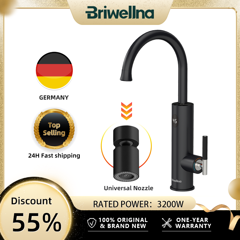 Briwellna 新しいインスタント温水加熱蛇口ユニバーサルノズル 220V 電気蛇口ホットとコールドデュアル使用温水タップ