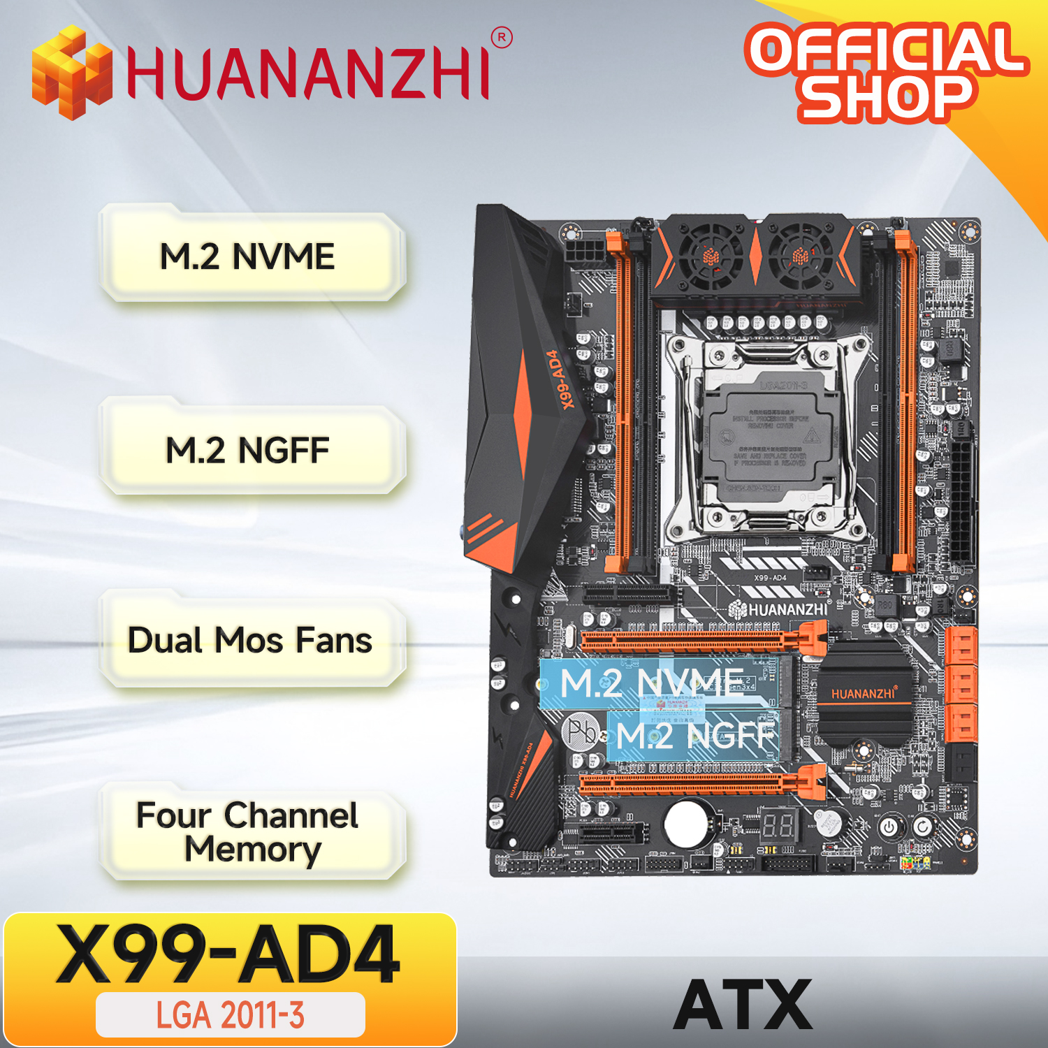 XEON X99 AD4 LGA 2011-3 XEON X99 マザーボードサポート Intel E5 2640 2666 2670 2678 2696 V3V4 DDR4 RECC NON-ECC NVME SATA RU