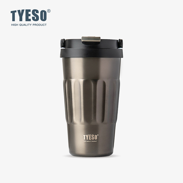 Tyeso ヴィンテージコーヒーマグ ポータブルスチール断熱トラベルカップ 便利なハンドヘルド 304 ステンレス魔法瓶 外出先での使用に最適