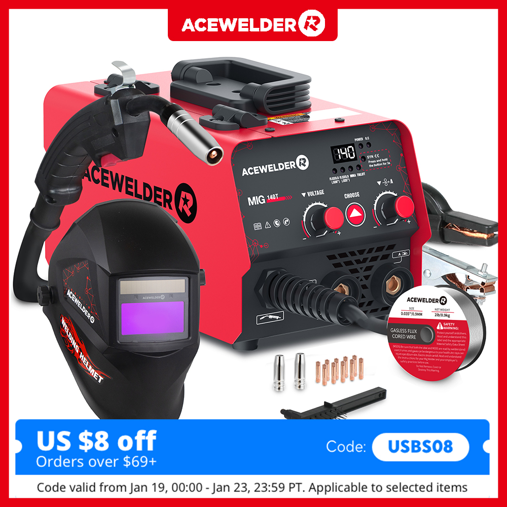 ACEWELDER 3 で 1 溶接機 140A フラックス入り MIG アークリフト TIG 溶接機 110V IGBT インバーターガスレス溶接機