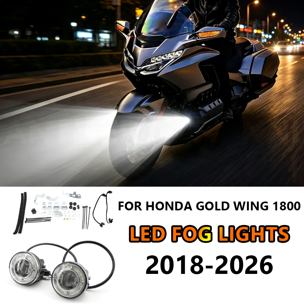 2018-2026 オートバイ補助ランプスポットライトホンダゴールドウイング 1800 GL1800 ツアー DCT GL 1800 ペア LED フォグランプアタッチメントキット