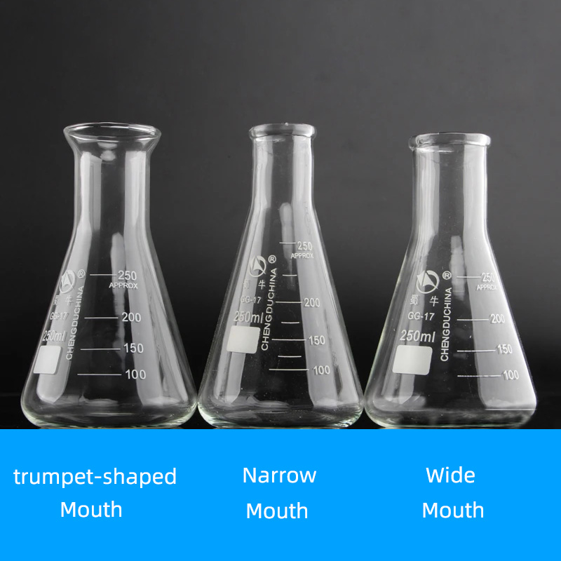 実験用化学機器向けホウケイ酸ガラス製円錐形三角フラスコ（50ml～1000ml）1個
