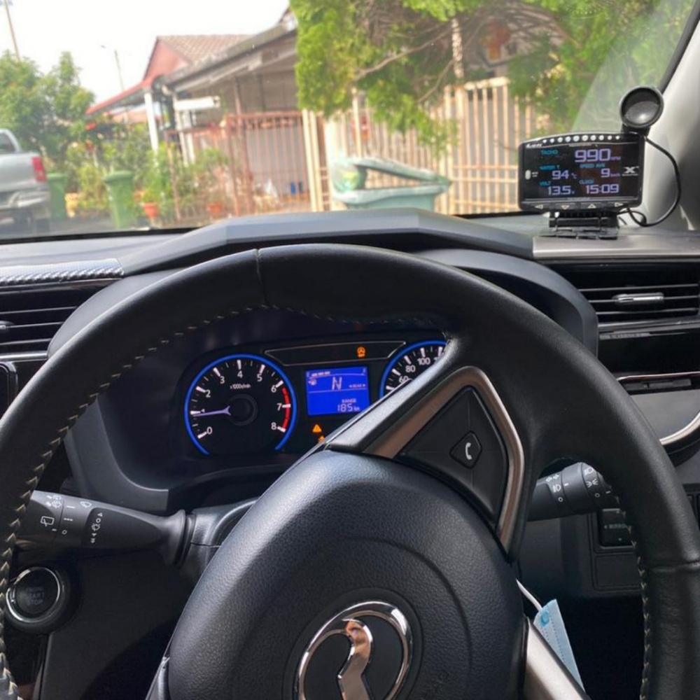 Lufi X1 OBD2 デジタルゲージターボブースト油圧水温車空気 RPM 燃料速度 EXT オイルメーター英語