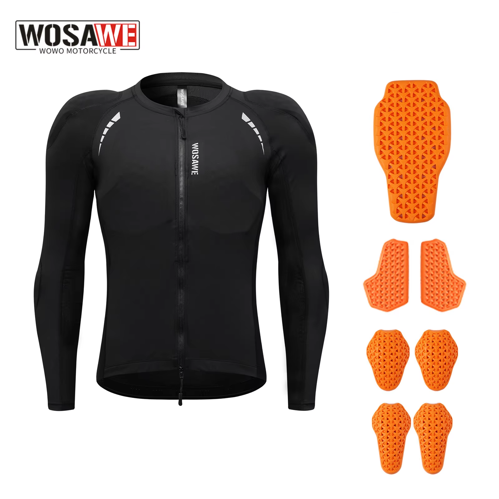 WOSAWE メンズオートバイジャケットメッシュ通気性黒オートバイ服夏の男性スポーツウェアレーシング機器