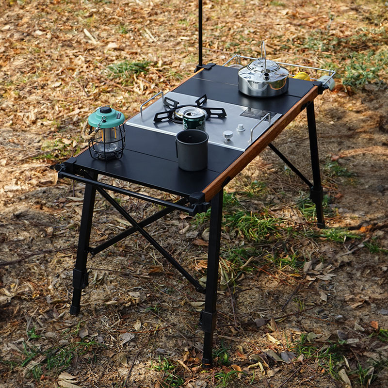 屋外 IGT 折りたたみテーブルポータブルキャンプバーベキューテーブル取り外し可能な木製テーブルキャンプストーブコンビネーションデスク軽量ピクニックテーブル