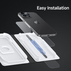 プライバシー保護スクリーンプロテクター、簡単取り付けキット付き、iPhone 17/16/15 Pro Max 対応 強化ガラスフィルム