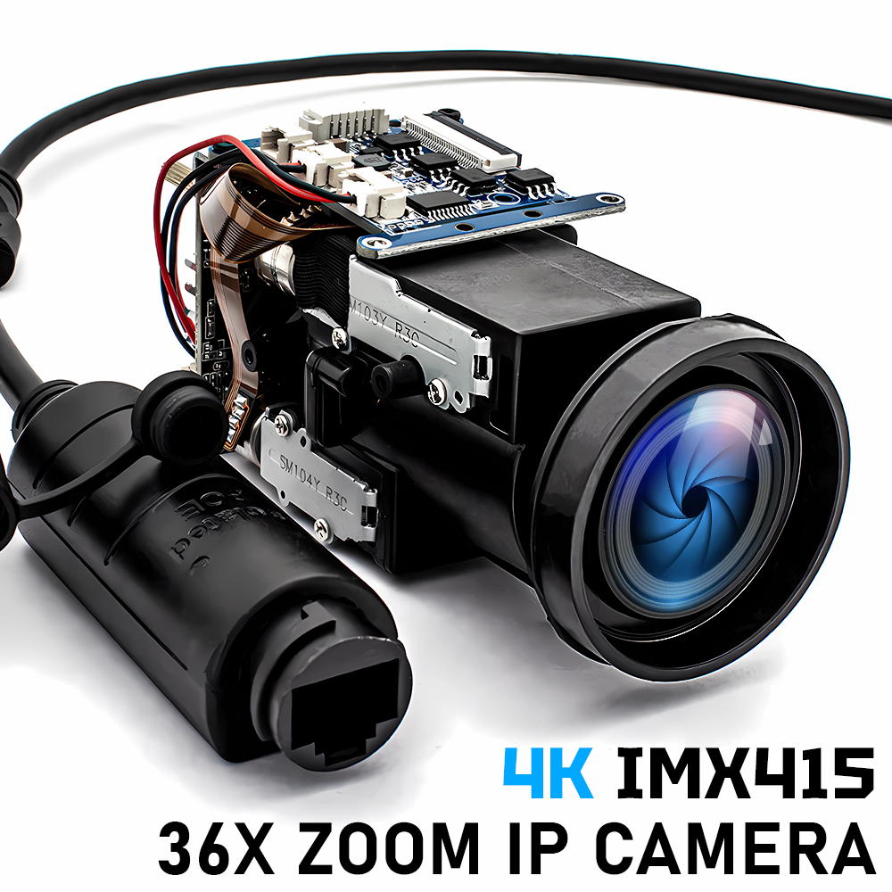 36X 電動ズーム 4K POE カメラモジュール オートフォーカス IP カメラボード IMX335/IMX415 センサー RTMP RTSP Onvif 電動バリフォーカルレンズ
