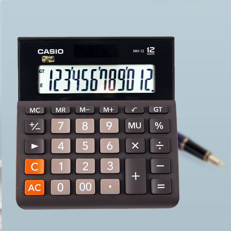 CASIO ワイド電卓 12桁 2電源 大型 ビジネス用 MH-12
