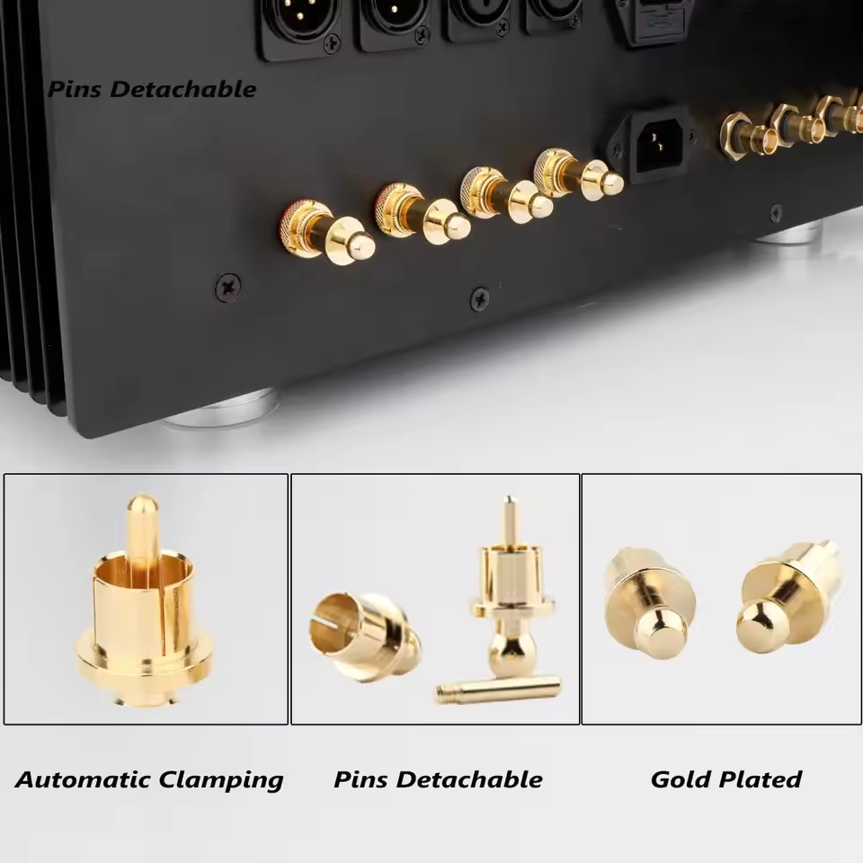 8 個 RCA ノイズストッパー金メッキ RCA 保護キャッププラグダストプロテクター RCA ショートプラグキャップオーディオスピーカーアンプ用