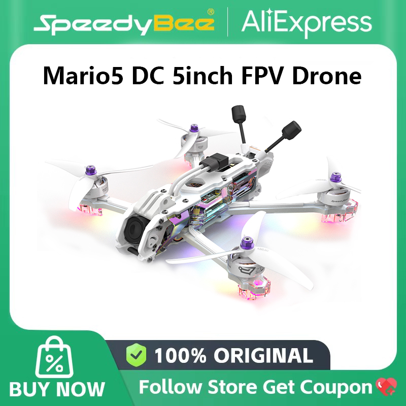 SpeedyBee 新しい SpeedyBee Mario5 DC 5 インチ FPV ドローン アップグレードされた O4 エアユニット プロパワーキット PNP 広角レンズ 4K カメラ付き