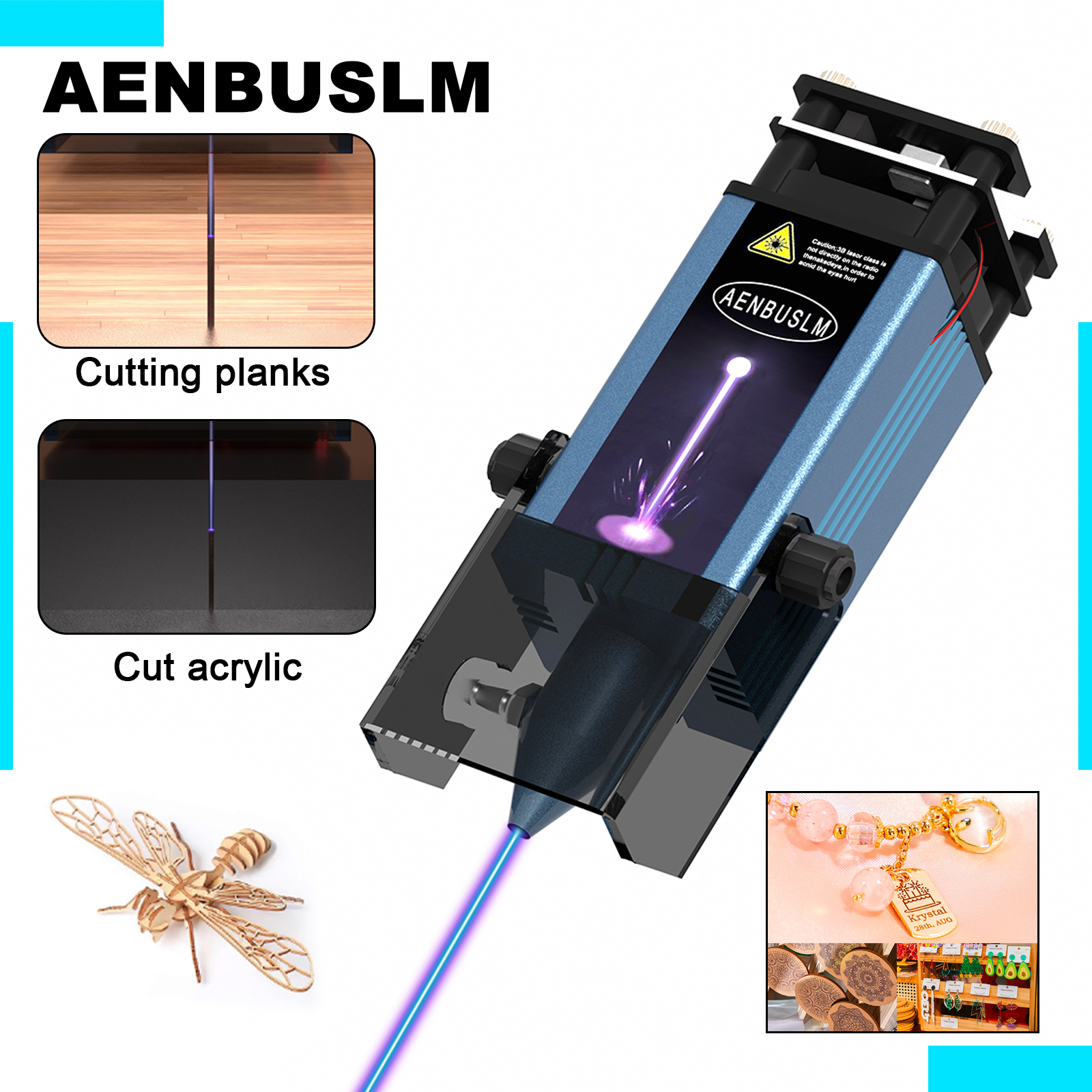 AENBUSLM 40 ワット/80 ワットレーザーモジュール 12 V 24 V 450nm レーザー彫刻ヘッド木工レーザー彫刻切断 3D プリンタ CNC ルートツール