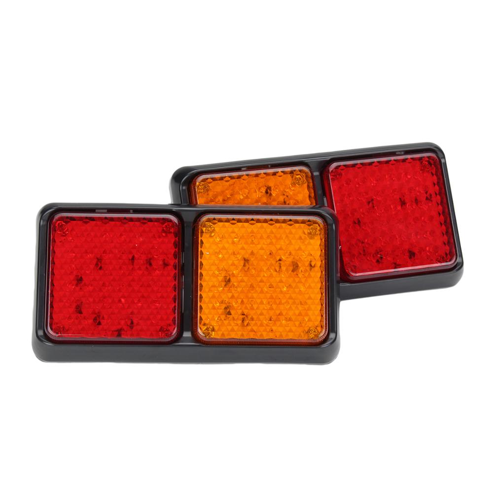 2 個 12V 72LED テールライト赤黄色ブレーキターンシグナルランプトレーラートラックキャラバン防水防塵
