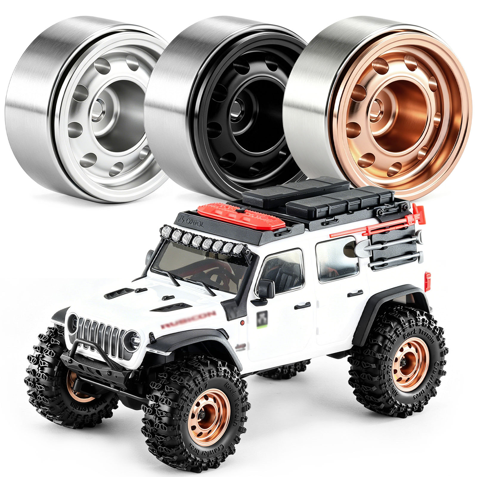 4 個 0.7 インチアルミ合金ビードロックホイールリムセット 1/30 アキシャル SCX30 1/32 Redcat Ascent-32 RC クローラーカーアップグレードアクセサリー用