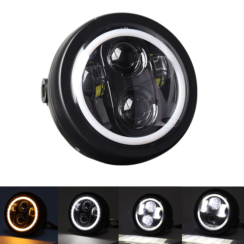 ブラック 5.75 "オートバイ LED ヘッドライトマウントハウジングバケットブラケット付きホンダシャドウ VT 600 750 1100 VTX 1300
