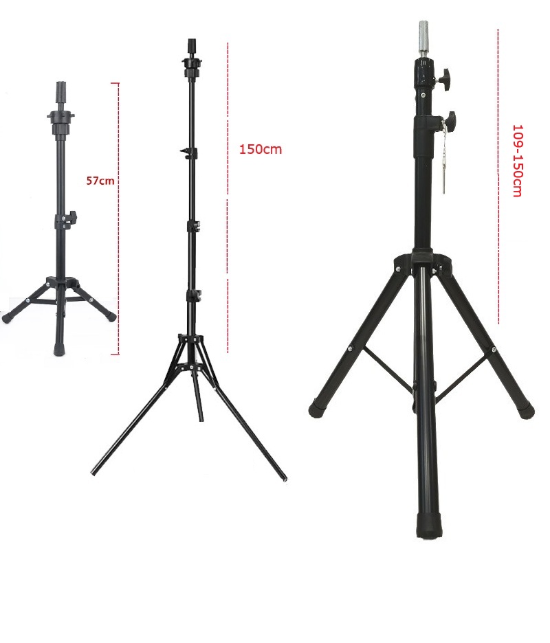 150cm High Tripod Canvas Head Stand Training Mannequin Stand Wig Holder Adjustable Plastic Material Hair Accessory Tools