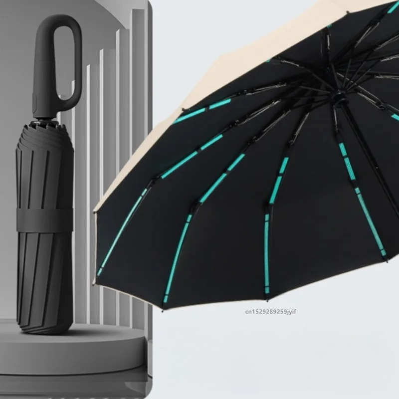 強力防風自動傘サンシェード UV カット折りたたみメンズ傘バックル雨大型日傘女性用