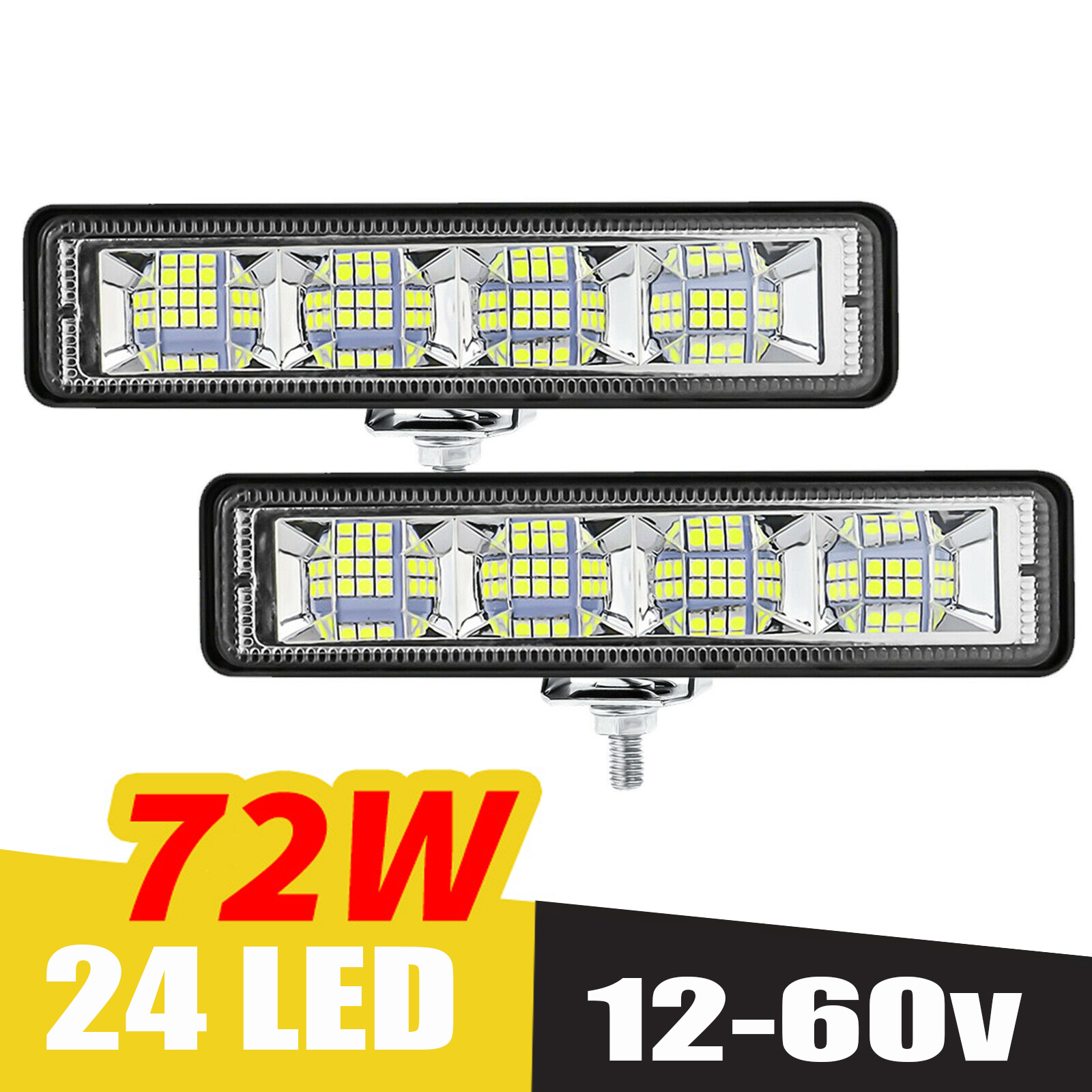 2 個 72 ワット車のワークライト LED バー 4 × 4 24 LED ワークライトバーショベル 12-60 V LED コンボビームオフロード SUV ATV トラクターボートトラック