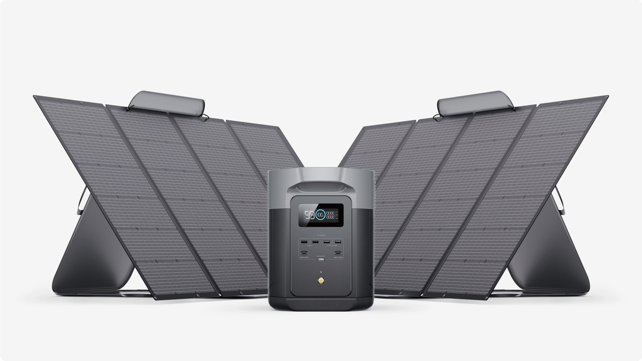 ECOFlow ポータブルパワーステーション 2 Max、2400W LFP 太陽光発電機、2046Wh 家庭用バックアップ用太陽光発電発電機