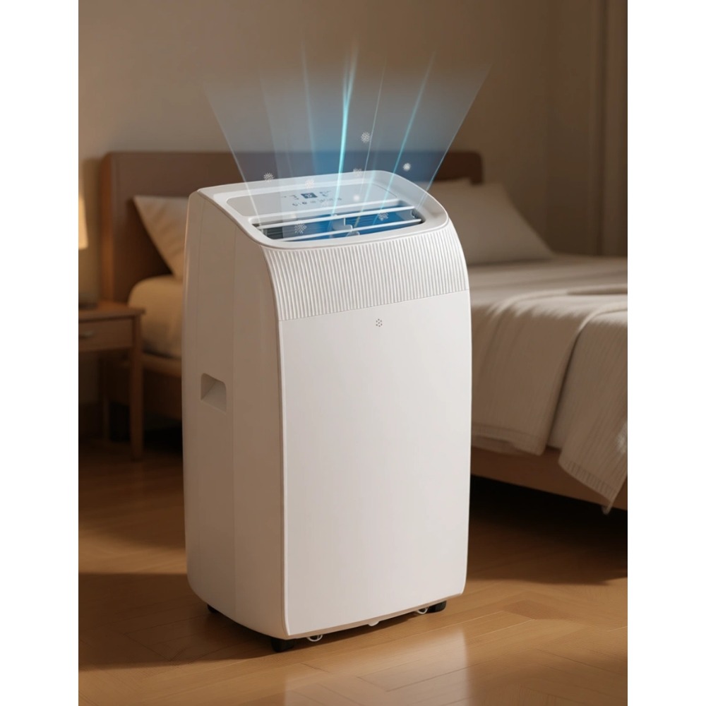 14000 BTU のポータブル エアコンは、最大 700 平方フィートの部屋を冷却し、静かな自動スイング、24 時間タイマーを備え、寝室に最適です。