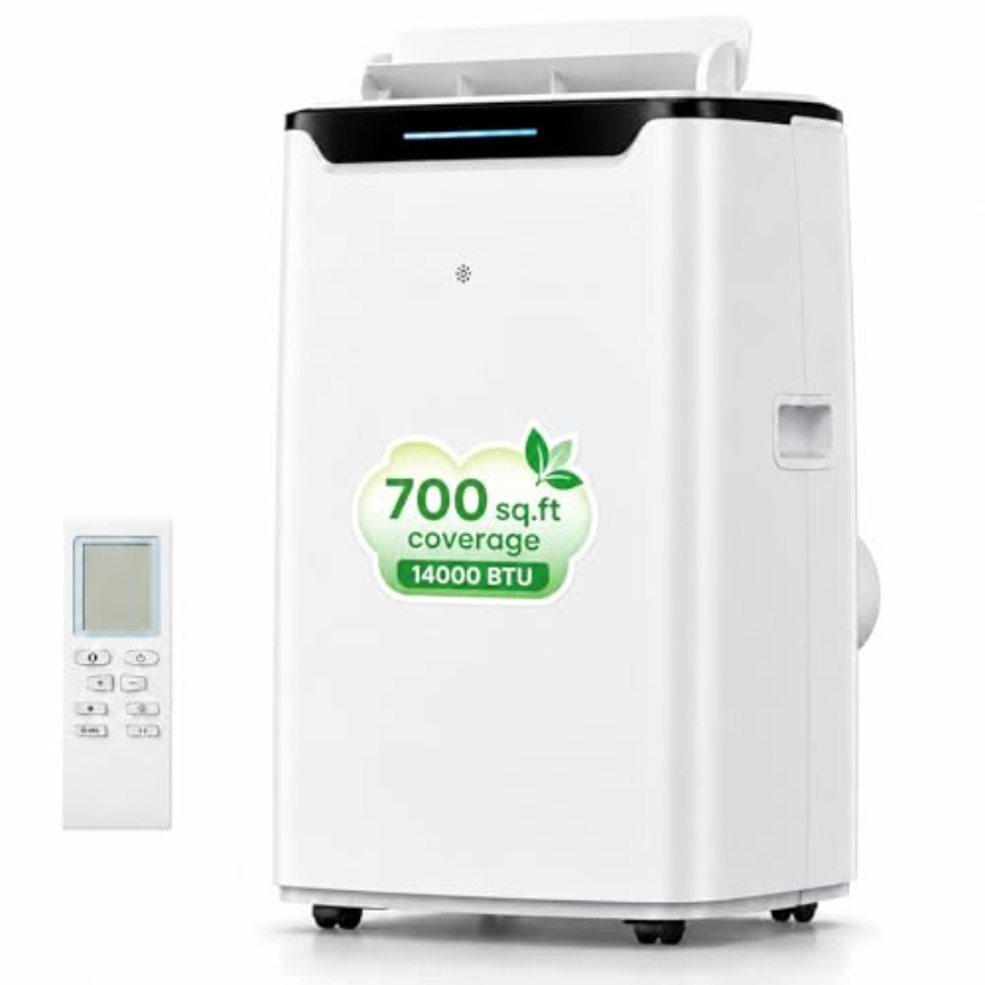 ポータブル エアコン、最大 700 平方フィートの広い部屋向け 14000 BTU 急速冷却、3-in-1 エネルギー効率の高いポータブル AC ユニット