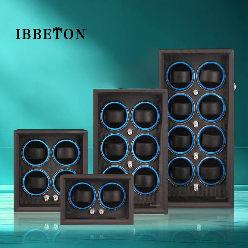 IBBETON ウォッチワインダーボックス自動 1/2/4/6 スロットブラックウッド時計ボックス時計ディスプレイボックス収納ボックス