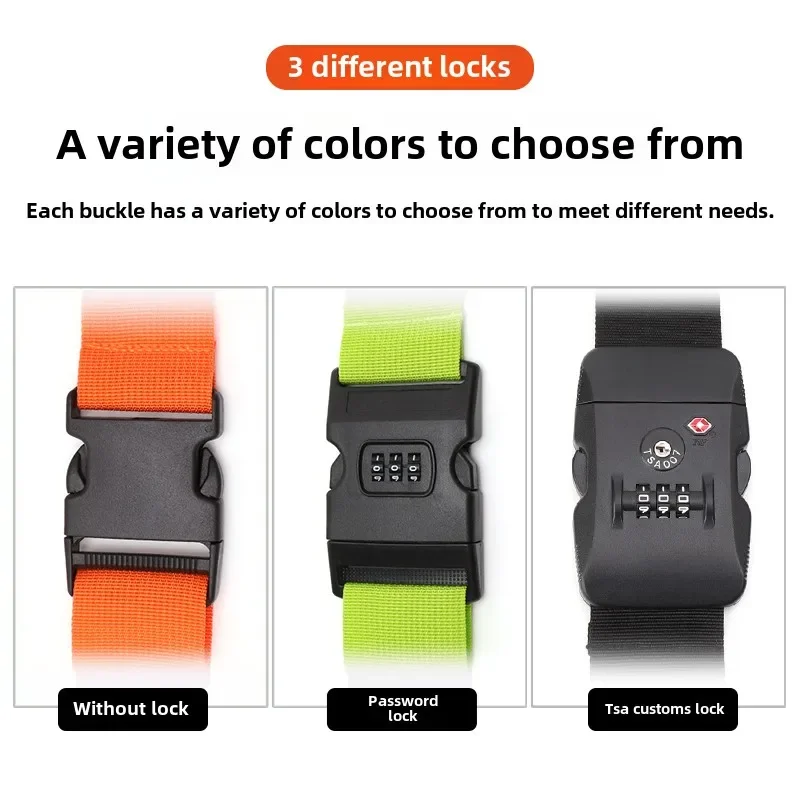 トラベルチェック固定荷物ストラップTSA税関コードロック一行調節可能なパッキングストラップ