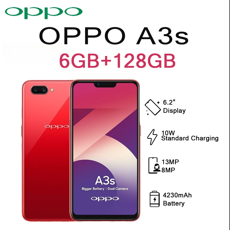 OPPO A3s 6GB 128GB 13MP HD カム 4230mAh 長持ちバッテリー 4G LTE 新到着 EU/US デュアル SIM ロック解除スマートフォン