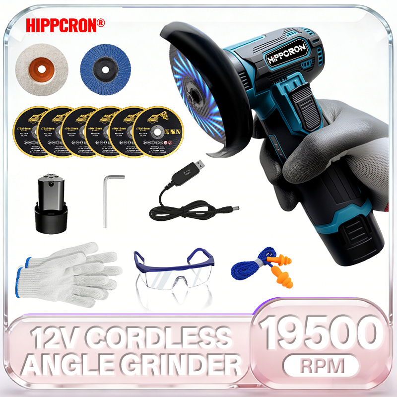 Hippcron 12V 電気アングルグラインダー 3 インチ研磨ミニ切断刃グラインダーマシン充電式リチウム電池ユニバーサル