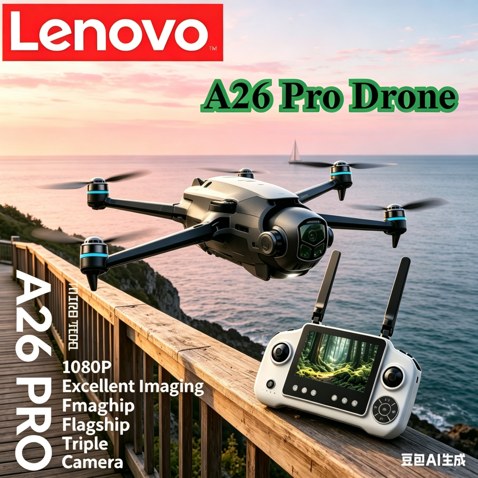 レノボ A26 プロドローン 4K HD 8K トリプルカメラ FPV ブラシレスモーター障害物回避折りたたみ式 RC クアッドコプタープロフェッショナル航空