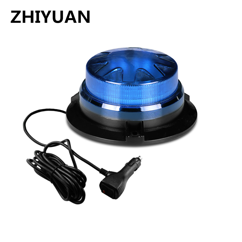 LED 回転点滅ストロボライトブルー緊急消防車警告ランプ 9-24V インジケータ磁気信号ビーコンライト車用