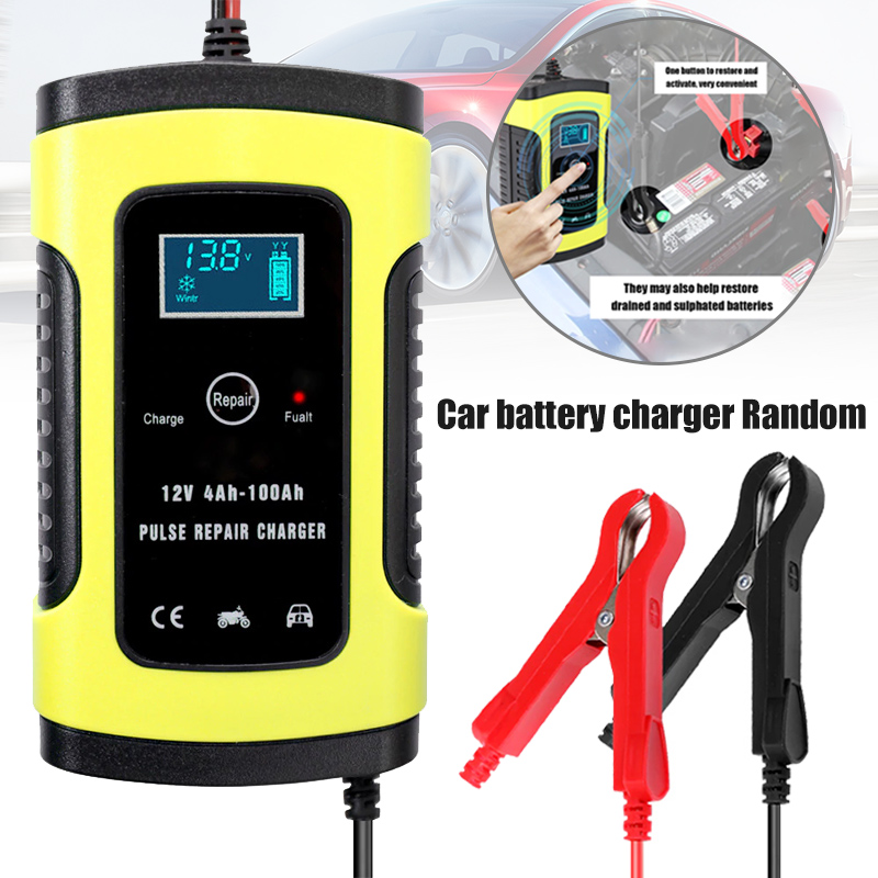 充電器車のジャンプスターターバッテリーポータブル電源全自動ブースター 12V スマート自動パルス修理充電器電圧保護