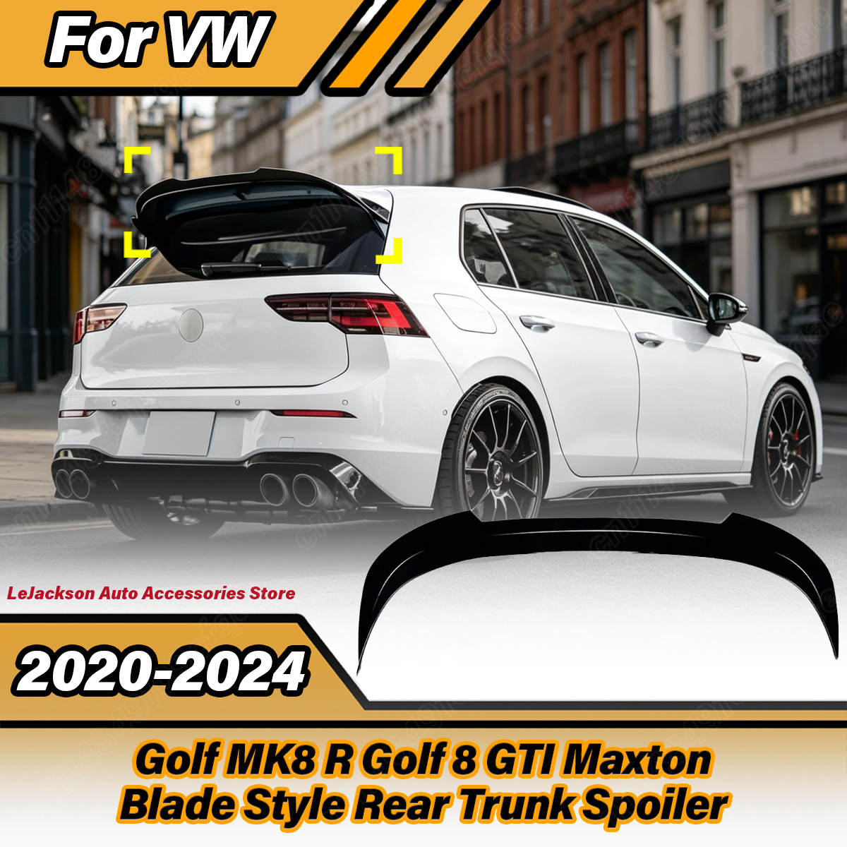 Vw ゴルフ MK8 R ゴルフ 8 GTI マックストン 2020 2021 2022 2023 2024 自動車ブレードスタイルリアトランクスポイラーボディ修正キット