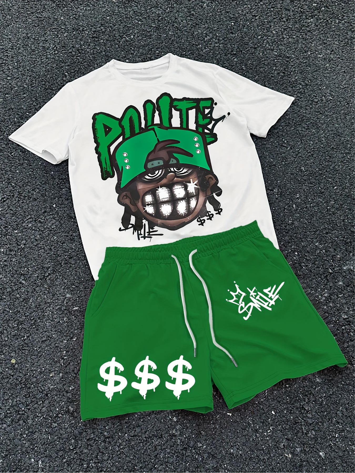 メンズファッションスーツサマーショーツセットトレーニング服スタイリッシュな半袖Tシャツツーピーススポーツセットメンズカジュアルウェア