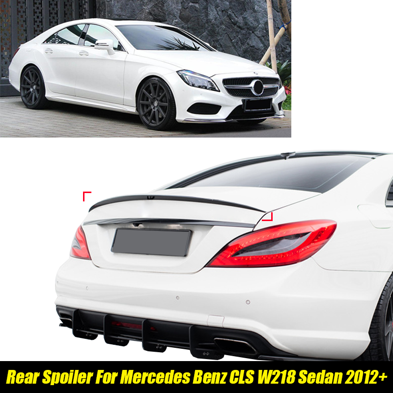121 センチメートル車のリ​​アスポイラーメルセデスベンツアクセサリー CLS クラス W218 CLS63 CLS500 CLS550 セダン 2012-2018 ゴム黒ソフト Plasti