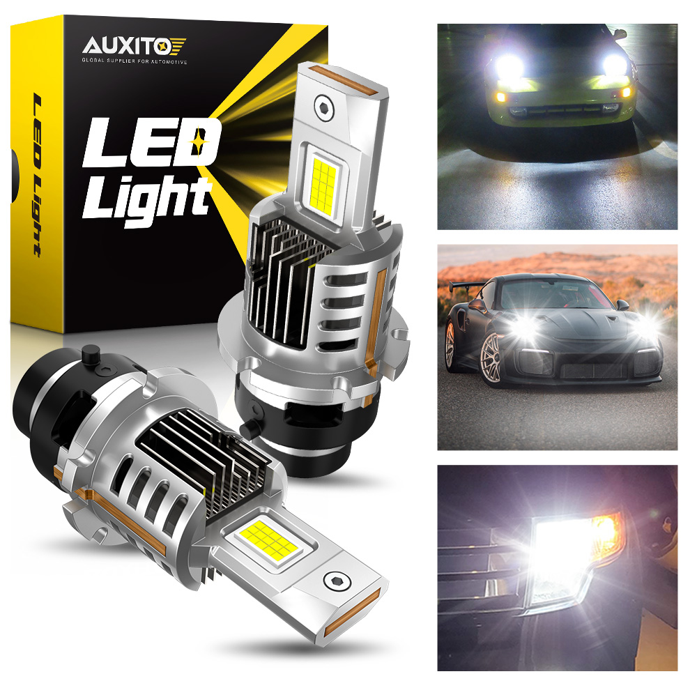 AUXITO 2 個 D シリーズ D2S D4S LED 車ヘッドライト Canbus HID Led キセノン電球 1:1 ターボ車ランプオートライト 6500K プラグ