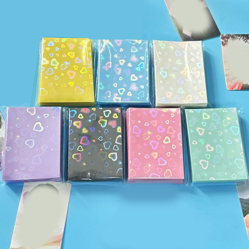 50 個ハートスリーブカラーフォトカードスリーブ Photocard ホルダー Kpop ポップコーンスリーブフォトカード包装 BQ01