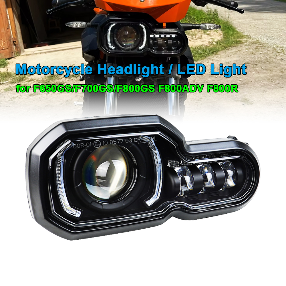 オートバイヘッドライト LED ライト BMW F650GS/F700GS/F800GS F800ADV F800R ハイ/ロービーム DRL アセンブリフロントランプ交換用