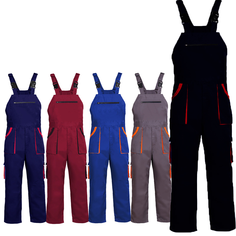 よだれかけオーバーオールメンズ女性作業服プラスサイズ保護カバーオールストラップジャンプスーツマルチポケット制服ノースリーブカーゴパンツ