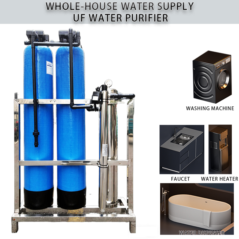 家全体の水ろ過システム 500L/時間家庭用砂フィルター PP 綿フィルター UPVC 軟水剤 1 年 PE