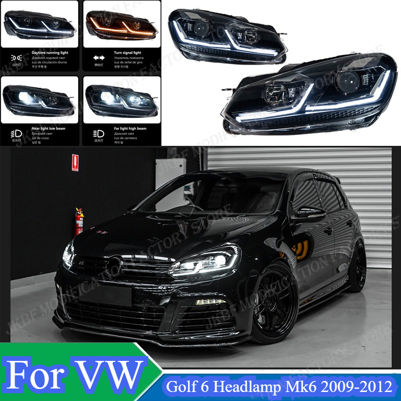 車のライト Vw ゴルフ 6 Mk6 2009-2012 ヘッドランプ LED プロジェクターヘッドランプデイタイムランニングライト自動車ボディキットアクセサリー