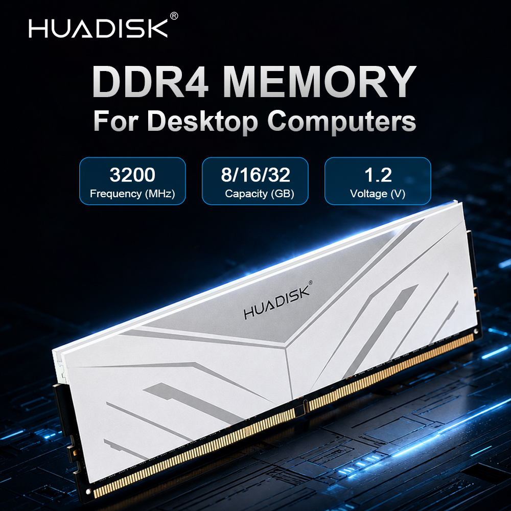 HUADISK DDR4メモリ RAM 8GB 16GB 32GB 3200MHz UDIMM 288ピン AMDおよびIntelデスクトップゲーミングPC対応