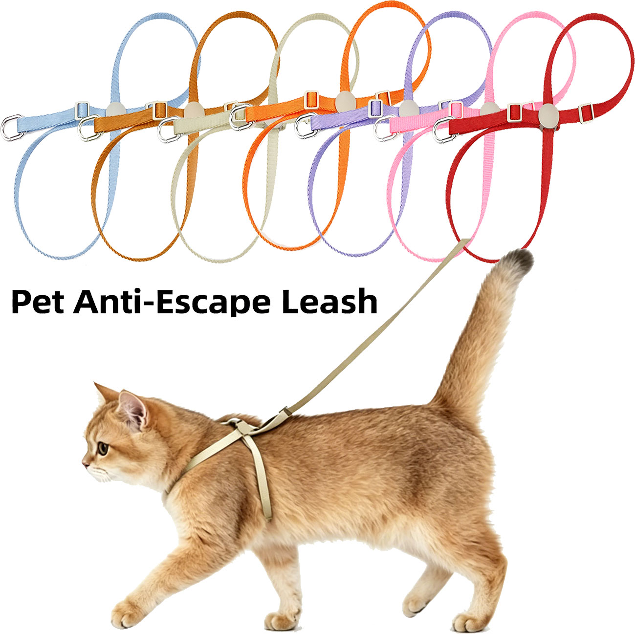 猫子犬屋外ウォーキング用品ファッションペットハーネスとリードセット小型犬猫用軽量耐久子猫ハーネス