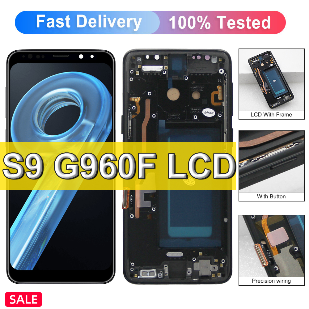 TFT S9 ディスプレイ画面、サムスン S9 SM-G960FD G960 G960F 液晶ディスプレイフレームタッチスクリーンデジタイザアセンブリの交換用